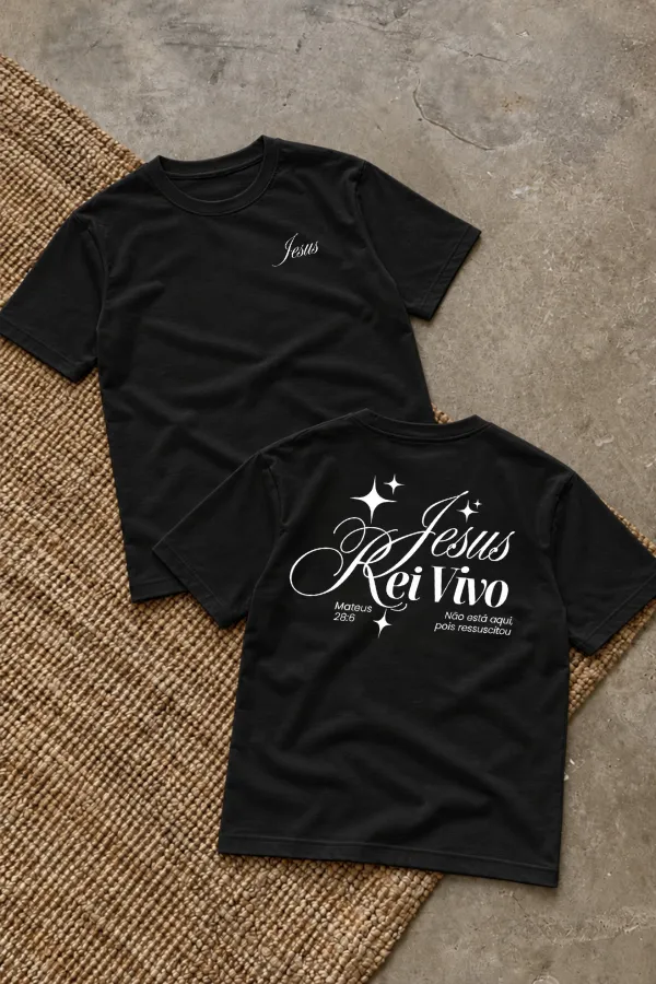 Camiseta Básica Regular Jesus Rei Vivo