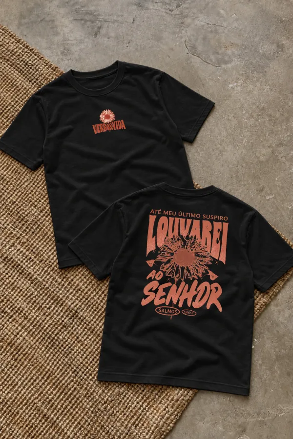 Camiseta Básica Regular Louvarei Ao Senhor